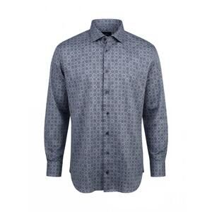 NEW CALDER CARMEL men's geometric cotton sport shirt in blue